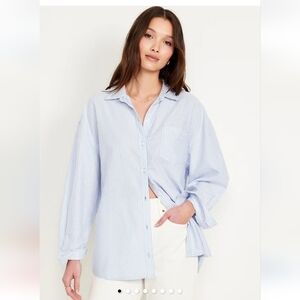 Light Blue Stripe Button-Up Shirt - Women
